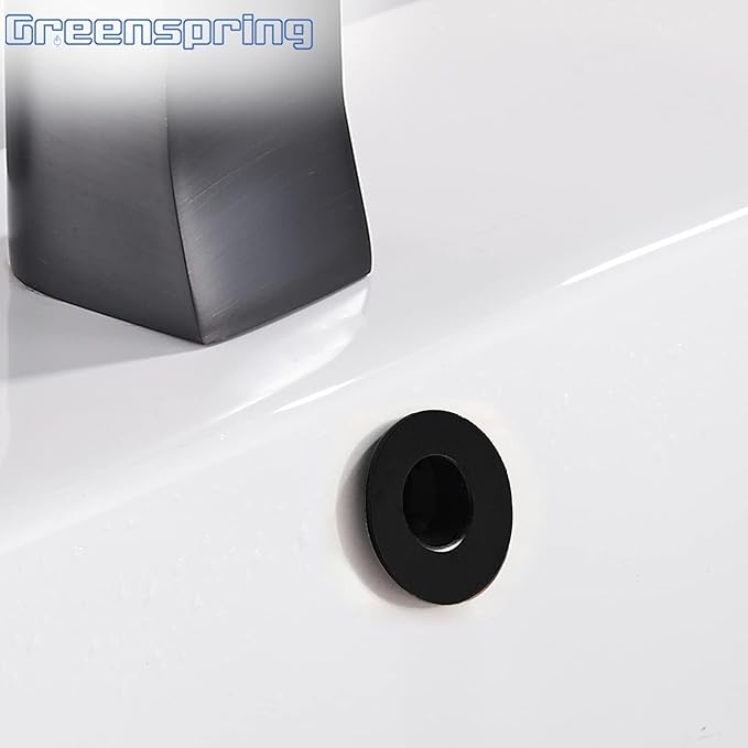 Sink Basin Trim Overflow Drain Cover Brass Insert in Hole Round Caps Matte Black