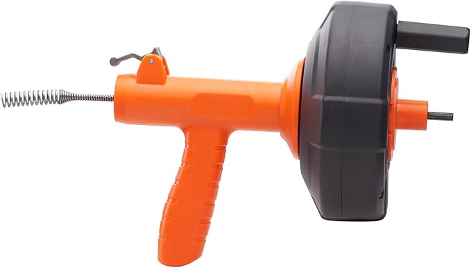 VEVOR Drain Auger 25Ft, Plumbing Snake Auto Feed, Plumbers Snake with Drill Attachment, Pipe Snake Drain Clog Remover for Kitchen Bathroom Shower Sink with Protective Hose and Gloves