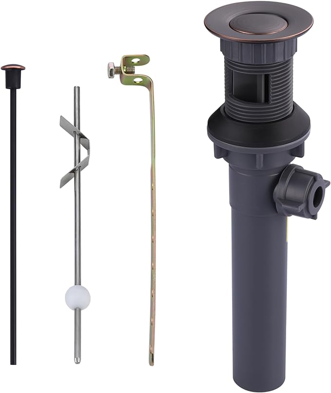 Bathroom Sink Drain with Lift Rod, Oil Rubbed Bronze Sink Drain with Overflow, ARCORA Drain Stopper for Vessel Sink