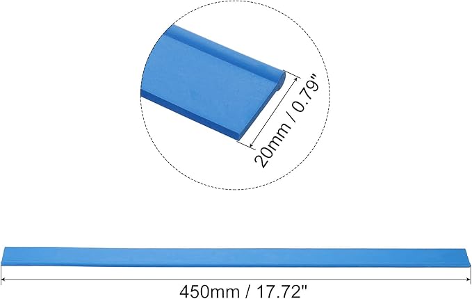 MECCANIXITY Replacement Squeegee Rubber for Window, Glass, Shower Doors, Tile Wall, 17.72 Inch, Blue
