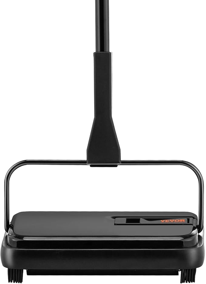 VEVOR Carpet Sweeper, 7.87 in Sweeping Paths, Floor Sweeper Manual Non Electric, 300 ml Dustbin Capacity with Comb for Home Office Rugs Hardwood Surfaces Wood Floors Laminate, Cleans Dust Pet Hair