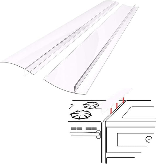 SEVCHY Silicone Stove Gap Covers (2 pack), Oven Gap Filler, Heat Resistant Stove Gap Filler, Seal Gap between Stovetop and Counter, Easy Clean (25 inch, Clear)