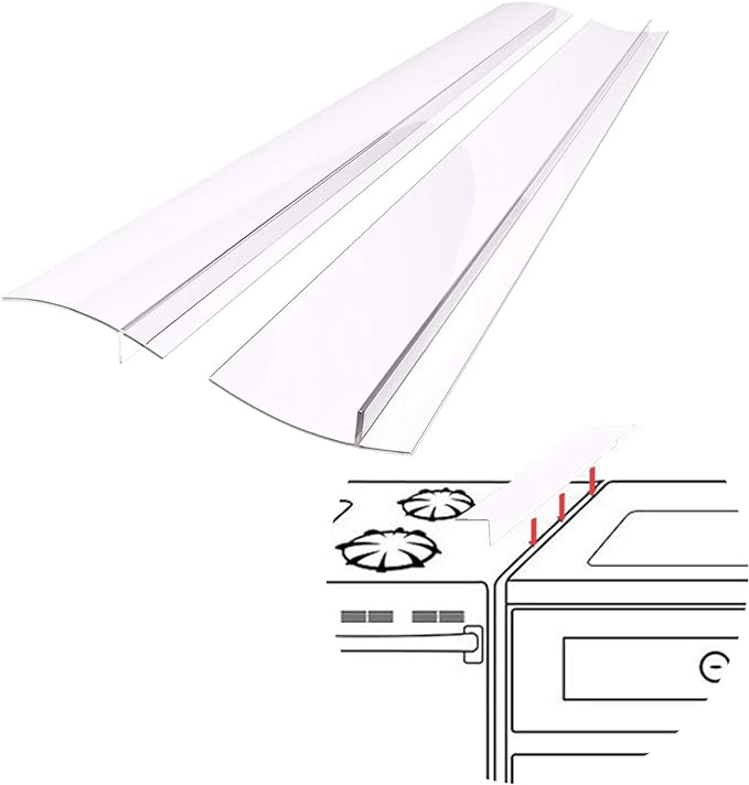 SEVCHY Silicone Stove Gap Covers (2 pack), Oven Gap Filler, Heat Resistant Stove Gap Filler, Seal Gap between Stovetop and Counter, Easy Clean (21 inch, Clear)