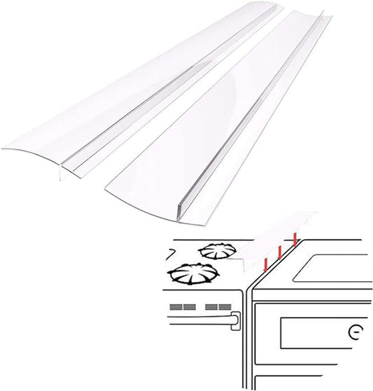 SEVCHY Silicone Stove Gap Covers (2 pack), Oven Gap Filler, Heat Resistant Stove Gap Filler, Seal Gap between Stovetop and Counter, Easy Clean (21 inch, Clear)