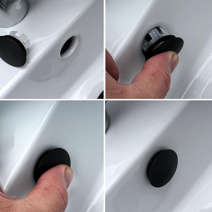 Sink Overflow Ring 2 Pack Brushed Nickel Bathroom Vanity Sink Overflow Cover Insert in Round Trim Cap Brass Material