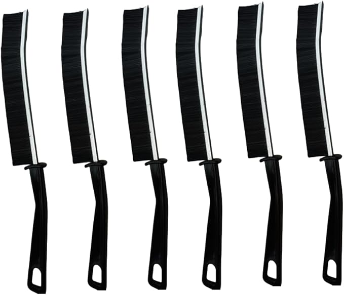 6PCS Crevice Cleaning Brush,Gap Cleaning Brush, Slim Flat Curved Brush for Narrow Gaps,Deep Crevices and Small Spaces,Hard Bristle Brush,Easy to Clean, No Residue, Kitchen & Bathroom Cleaning