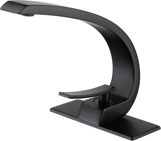 Bathroom Sink Faucet Matte Black Bathroom Faucet for Sink 1 Hole or 3 Holes Single Handle Basin Faucet with 6-inch 10-inch Deckplate