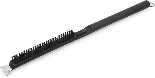 Everdure 2-in-1 Pizza Oven Brush and Scraper Tool - for Hard to Reach Areas and Keeping Your Oven Fresh and Clean - Nylon Bristles, Stainless Steel Spatula, Long Handle - Outdoor Pizza Oven Essential