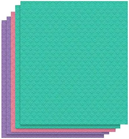 Swedish Dishcloth Reusable Kitchen Dish Towels Absorben and Fast Dry Cleaning Cloths Set of 4 No Odor Wipes (Multicolor)