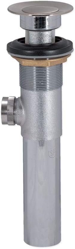 EZ-FLO Pop-Up Lavatory Sink Drain Assembly, Brass Body with Brushed Nickel Finish, 22-Gauge Tailpiece, EZ-10903