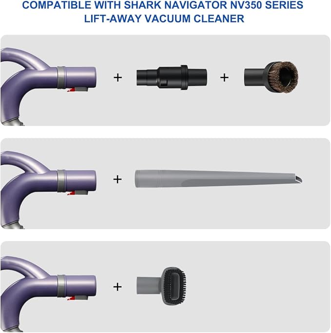 LANMU Vacuum Attachments Compatible with Shark Navigator NV350 NV351 NV352 NV356E and Rotator NV500 NV501 Series Lift-Away Upright Vacuum, Crevice Tool Vacuum Accessories & Brushes