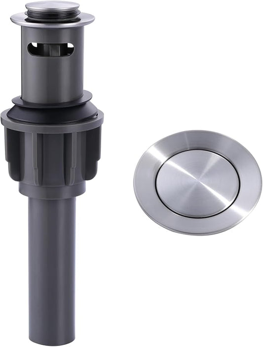 ALEASHA Bathroom Sink Drain with Overflow Vessel Sink Stopper,Pop Up Drain for Bathroom Sink Pop Up Drain Stopper for Hair Catcher,Brushed Nickel