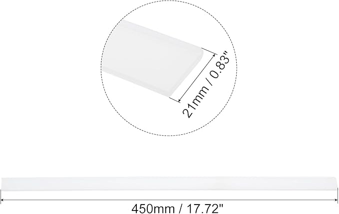 MECCANIXITY Replacement Squeegee Rubber for Window, Glass, Shower Doors, Tile Wall Cleaning, 17.72 Inch, White