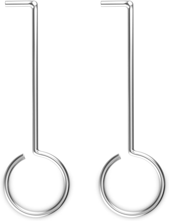 2 PCS Shower Drain Lifting Hook, 304 Stainless Steel Drain Key, for Taking Off Square/Linear Shower Drain Grate, Hair Catcher to Daily Clean，Linear Drain Opener/Removal Tool