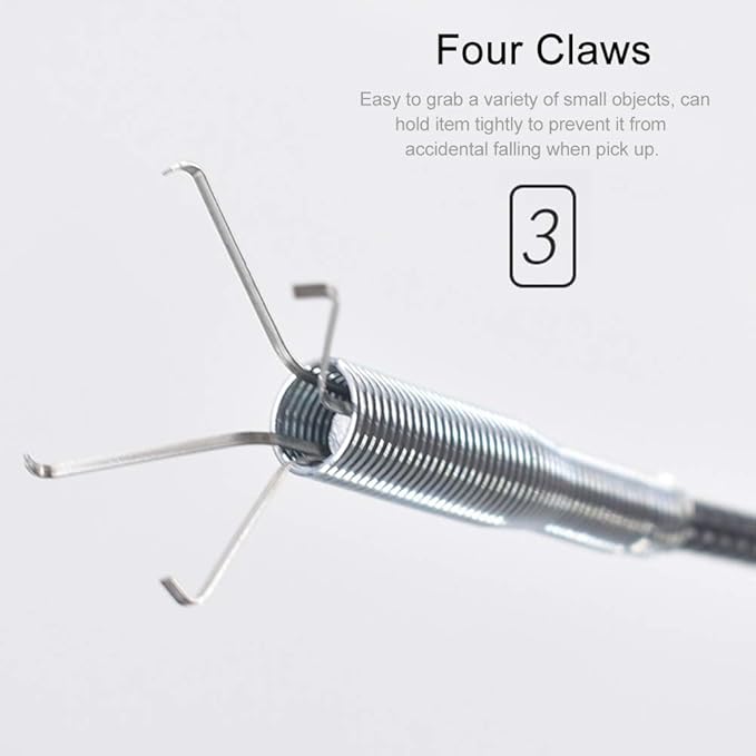 Plumbing Grabber, Flexible Grabber Claw Pick Up Reacher Tool With 4 Claws Bendable Hose Pickup Reaching Assist Tool for Litter Pick, Drains, Home Sink, Toilet, 0.57m/22.44inch(Size:0.57m)