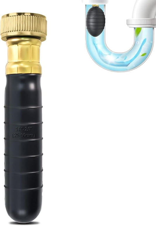 Small Drain Cleaning Bladder for 1″–2″ Pipes, Rubber Drain Bladder Unclogger for Bathroom Sinks, Showers, Kitchen Sinks, Swimming Pool and Main Drains