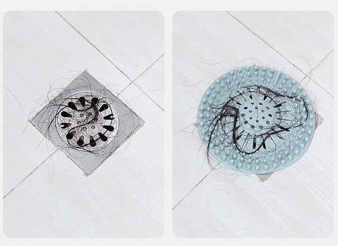 Shower Drain Hair Catcher - 5 Pack Anti-Slip TPR Silicone Drain Covers for Bathroom Tub Sink, Universal Fit Over Shower or Kitchen Sink Garbage Disposal Multi-Color Strainers