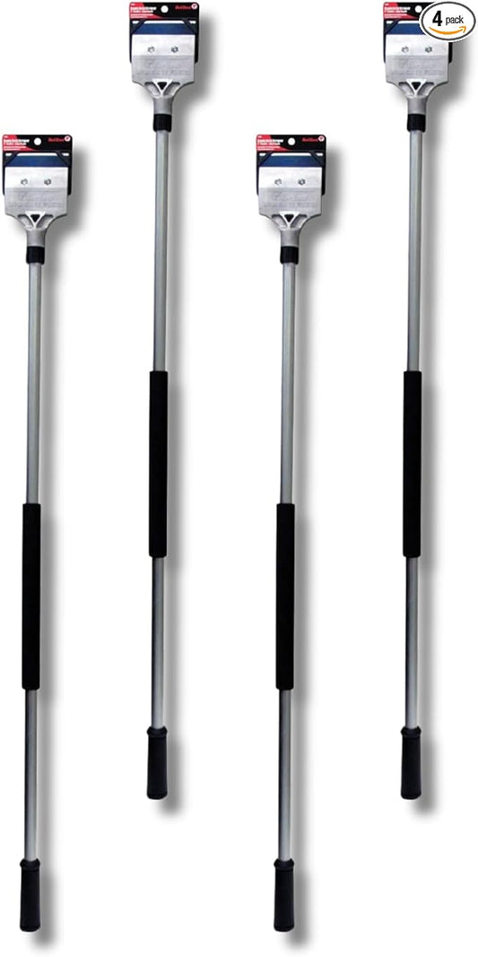 Red Devil 2108 Long Handle Heavy Duty Floor Scraper with 4-Inch Double Edge Steel Blade, Cushioned Grip Handle for Tile, Linoleum, and Carpet Removal, Pack of 4