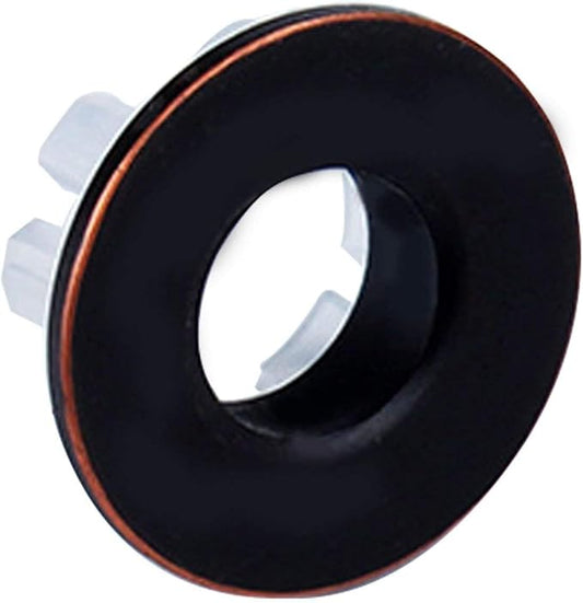 Homevacious Sink Basin Trim Overflow Cover Ring Brass Insert in Hole Round Caps Oil Rubbed Bronze ORB