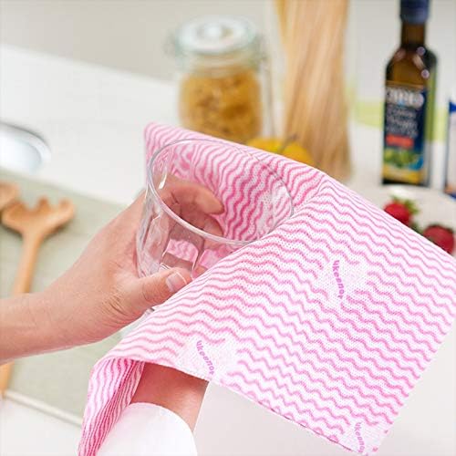 Dry Reusable Dish Cloths,Multi use Reusable J Cloth，Disposable Cleaning Cloth Kitchen Towels Machine Washable 4 Rolls，Blue Total 200 Count