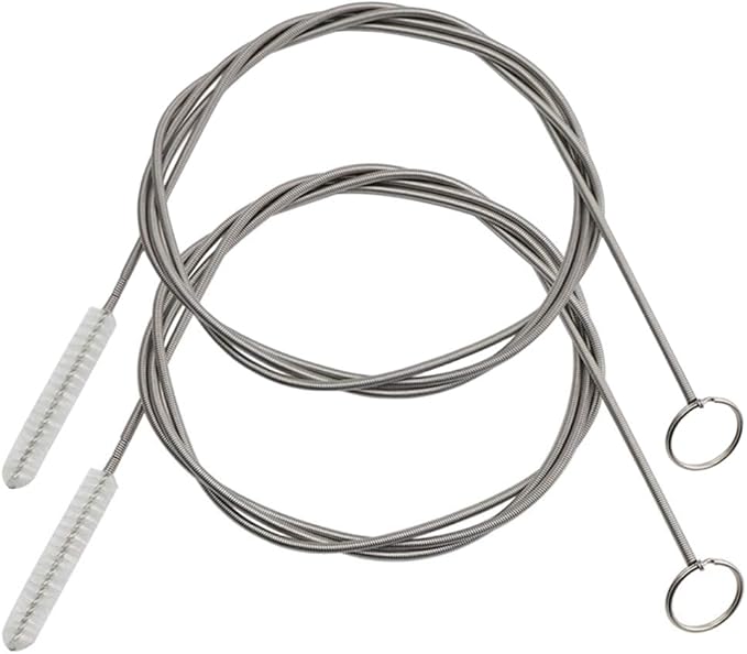 Extra Long Pipe Tube Cleaner Fridge Drain Pipe Dredging Tool Flexible Drain Brush Skinny Tube Spiral Cleaning Brush Drinking Straw Cleaner Brush Nylon Spring Aquarium Filter Brush 155CM (2)