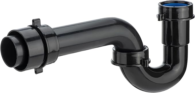 (2 Pack) Yariwiz Black 1-1/2 inch P Trap for Bathroom Kitchen Sink Drain Replacement Tubular Plumbing Pipe Assembly KSD-001B(2 PACK)