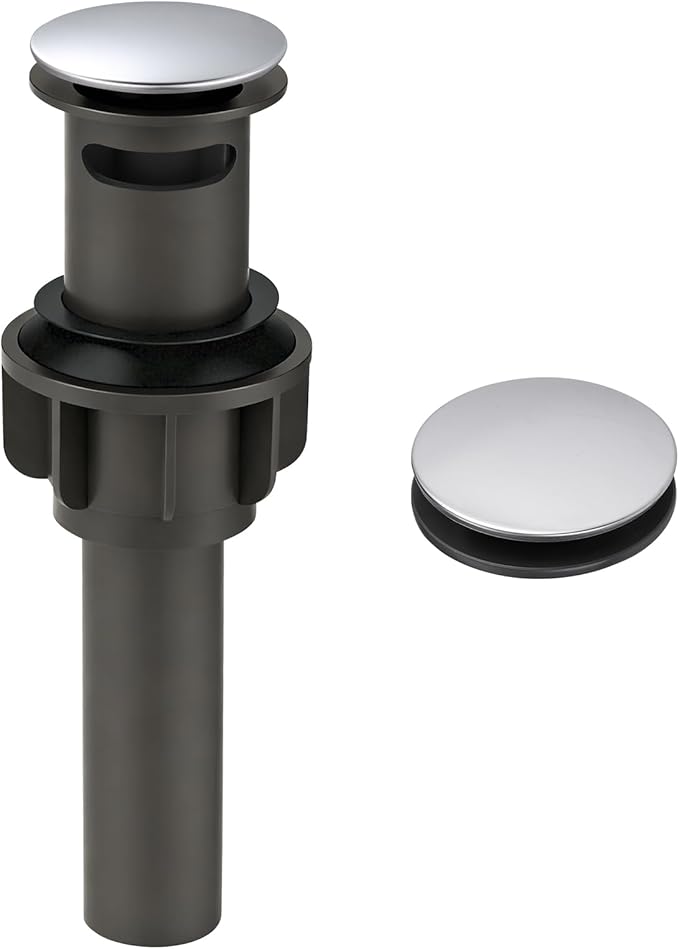 ARCORA Pop Up Sink Drain with Overflow, Chrome Bathroom Sink Drain, Pop Up Drain for Vessel Sink