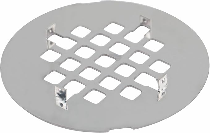 Brushed Nickel Snap-in Shower Floor Drain Cover,Hidrop 4-1/4" OD Round Shower Strainer Grid, Easy-to-Install Replacement Cover Stainless Steel