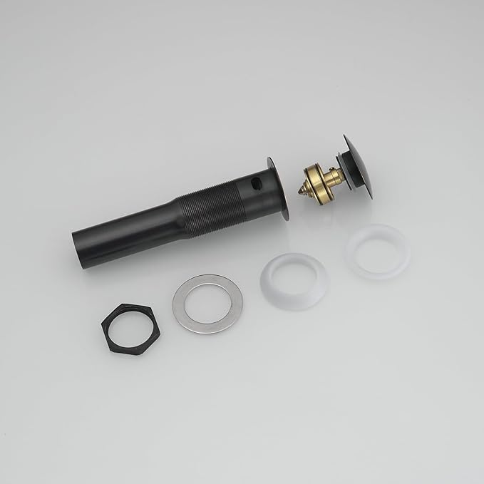 Bathroom Sink Drain with Overflow Vessel Vanity Pop Up Drain Assembly Stopper Lavatory Commercial Bath Brass Fits Bathroom Standard Sink Hole 1-1/2" to 1-3/4" Oil Rubbed Bronze, P03ORB
