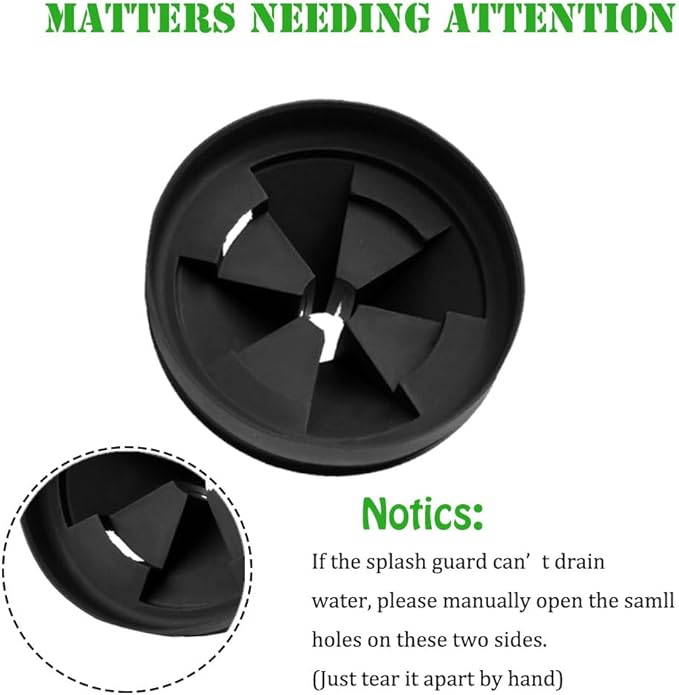3 3/8" Garbage Disposal Splash Guard, QCB-AM Sink Baffle Replacement Parts for InSinkErator Evolution Series, Upgraded EPDM Rubber Drain Insert Removable Quiet Collar Drain Plugs(2 PCS)