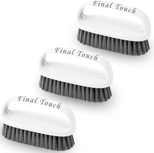 Scrub Brush, Soft-Medium Bristle Scrub Brush with Handle – All-Purpose Cleaning Brushes for Kitchen, Bathroom, Shower, Tile, Grout, Sink & Floor – Durable Household Scrubber by Final Touch (3-Pack)