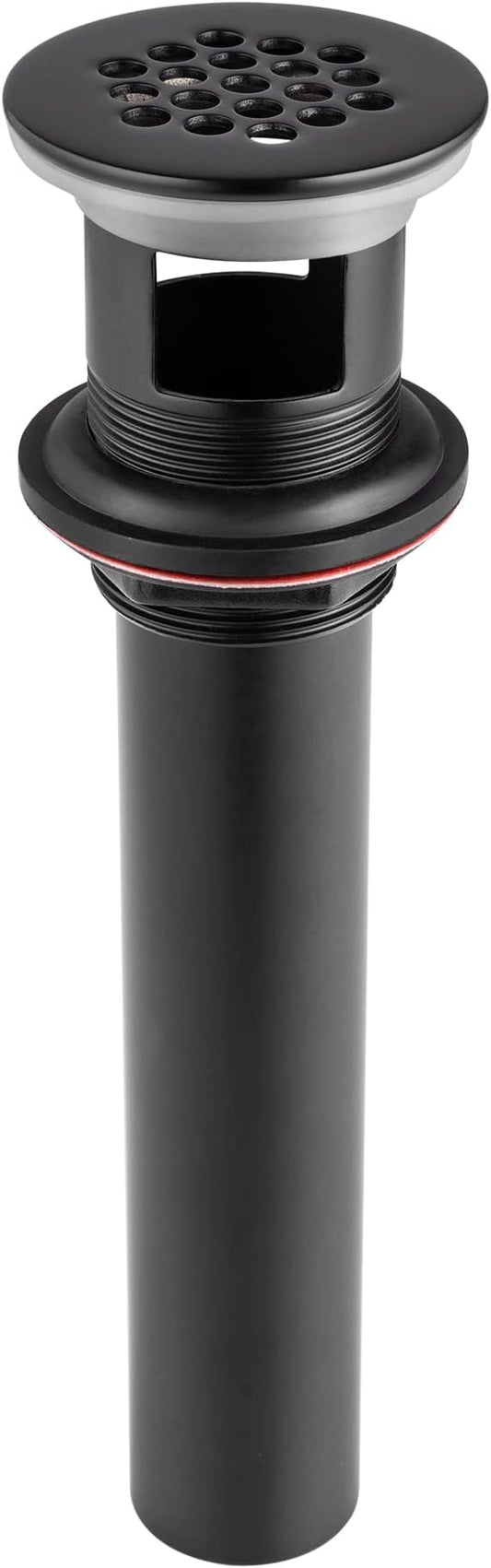 Grid Drain Strainer Assembly With Overflow for Bathroom Sink, P.O. Plug Grid Lavatory Drain, Bathroom Sink Grid Strainer by Artiwell, Matte Black
