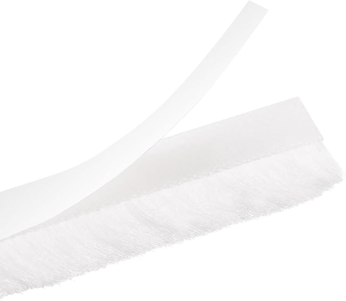 uxcell Weather Stripping Brush, 40ft L x 0.35" W x 0.6" H Self-Adhesive Seal Weatherstrip Sweep Brush White for Door Window