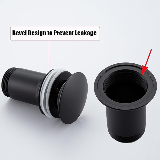 RANDOM Black Brass Bottle P Trap Kit Contemporary Round Bottle P-Trap 1 1/4 with Pop Up Drain With Overflow Matte Black.83888MB-S6