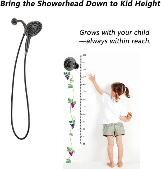 BOPai Suction Cup Shower Head Holder for Handheld Shower – No Drill, for Smooth Surfaces Only, Vertical Mount Only, Oil Rubbed Bronze