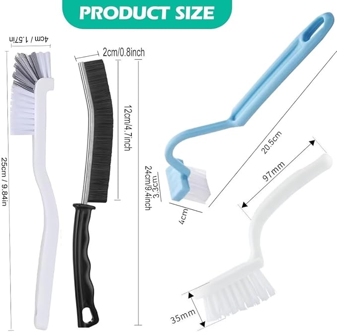 Grout Tile Brush, Under Rim Toilet Brush, Crevice Cleaning Brush Gap Cleaner Tool for Bathroom/Shower/Kitchen/Window Groove Corner Rim Cleaning