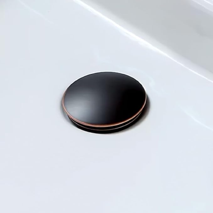 Bathroom Sink Drain Without Overflow - Big Cap for Standard 1 3/4" Drain Opening - Pop Up Vessel Sink Drain,Oil Rubbed Bronze