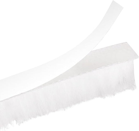 uxcell Weather Stripping Brush, 40ft L x 0.3" W x 0.5" H Self-Adhesive Seal Weatherstrip Sweep Brush White for Door Window