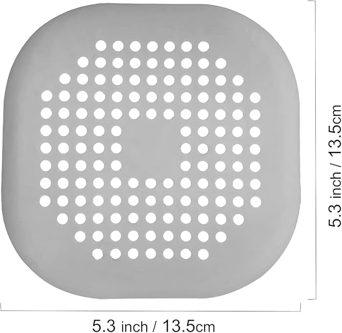2 Pieces Shower Drain Hair Catcher Bathtub Stopper Home Drain Protectors Drain Cover with Sucker Water Trap Sink Cover for Bathroom Bathtub and Kitchen (Grey,Grey)