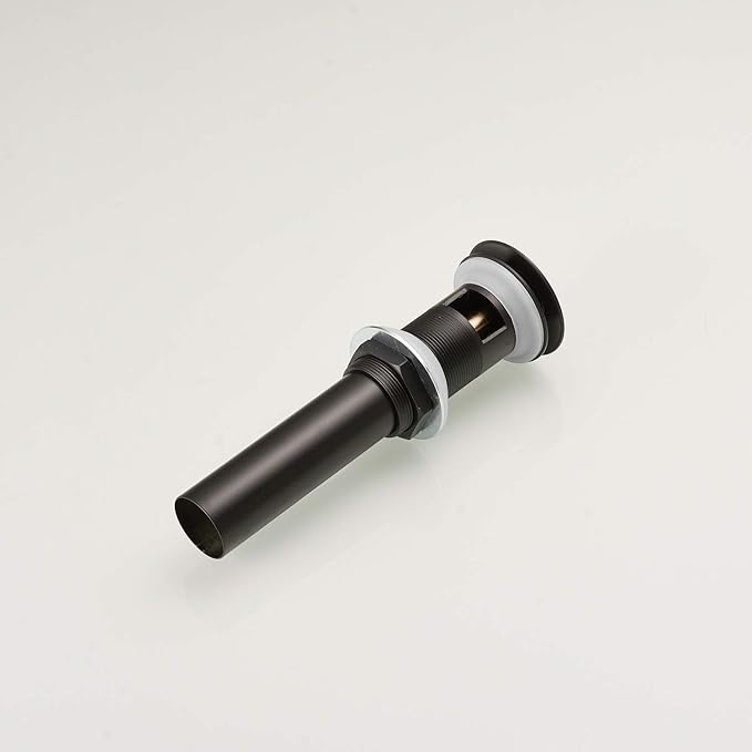 BWE Black Vessel Sink Drain Stopper with Overflow, Fits Standard Bathroom Sink Hole 1-1/2" to 1-3/4", Matte Black