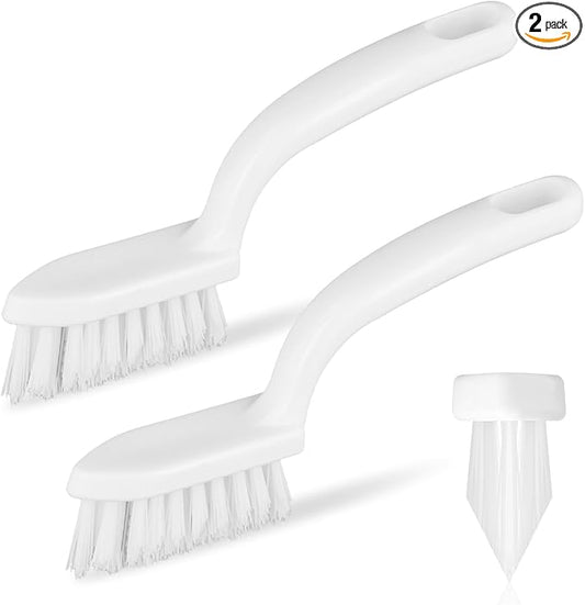 2pcs Grout Cleaner Brush for Tile Floors, V-Shaped Handheld Stiff Shower Gap Cleaning Scrubber with Hard Bristles, Grout Brush for Shower Tile, Door Groove Gap, Bathroom, Kitchen, Window