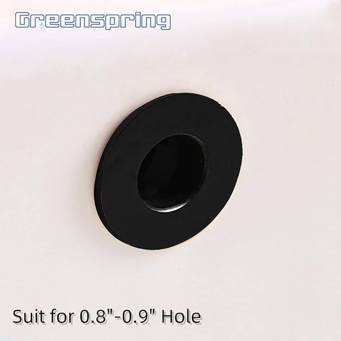 Sink Basin Trim Overflow Drain Cover Brass Insert in Hole Round Caps Matte Black