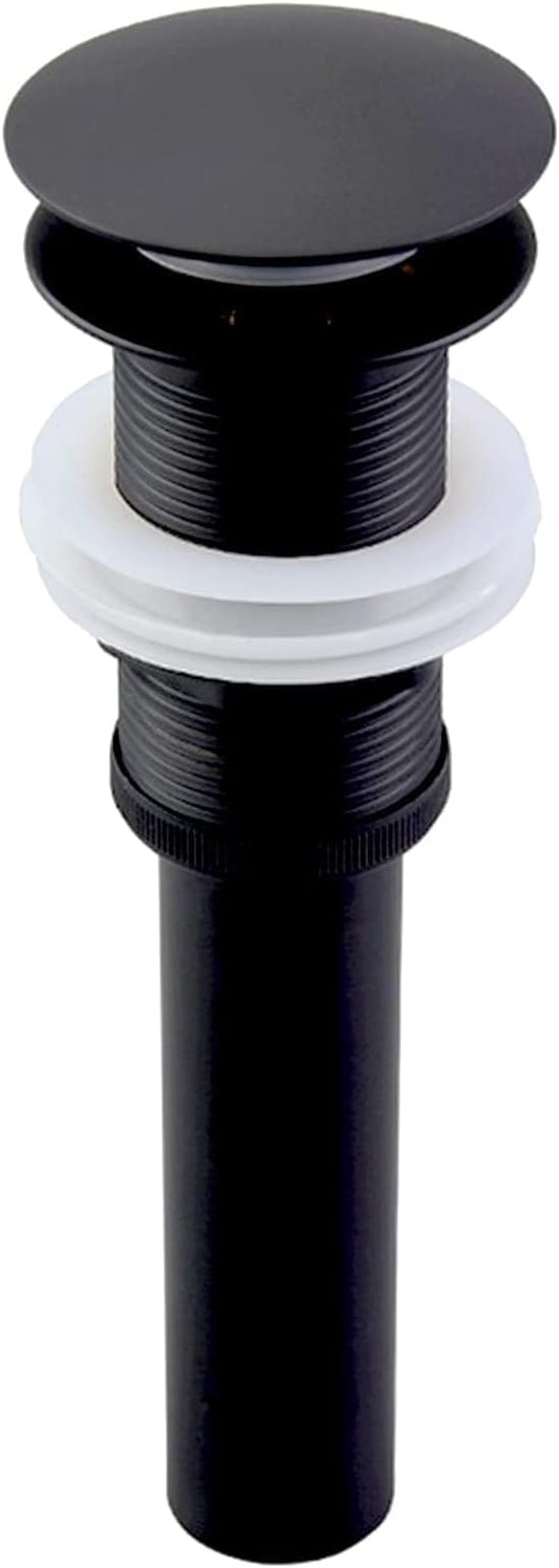 Bathroom Sink Drain Without Overflow - 1 3/4" Drain Opening - Pop Up Drain for Vessel Sink,Matte Black,Y1618W-BLK