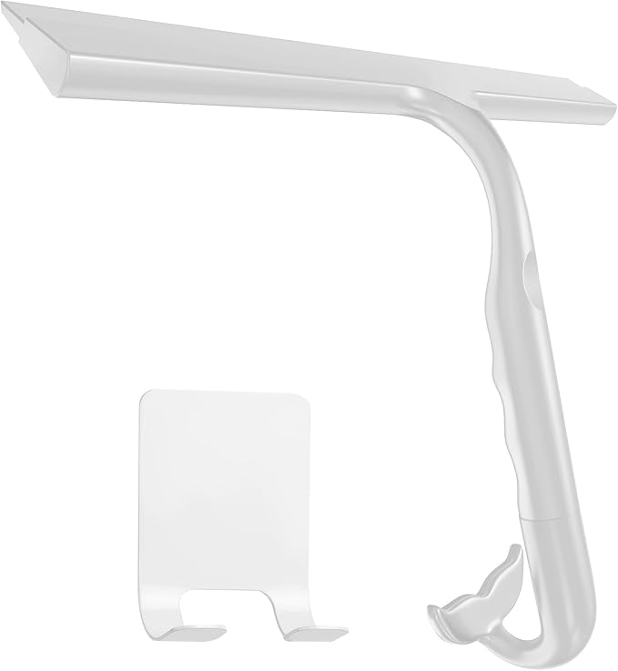Shower Squeegee for Glass Doors, 2-in-1 Silicone Shower Squeegee with Hook,Hang Anywhere | Streak-Free Bathroom Squeegee | Household Window Mirror Squeegee for Bathroom, Glass, Tile Wall, Car | Gray