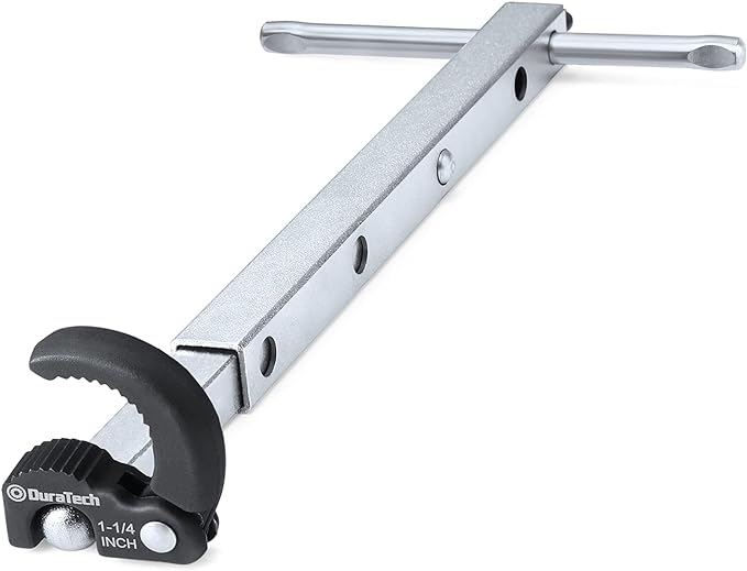 DURATECH Telescoping Basin Wrench, Sink Wrench, Adjustable 3/8'' to 1-1/4'' Capacity Jaw with 10" to 17" Extendable Handle, for Tight Space