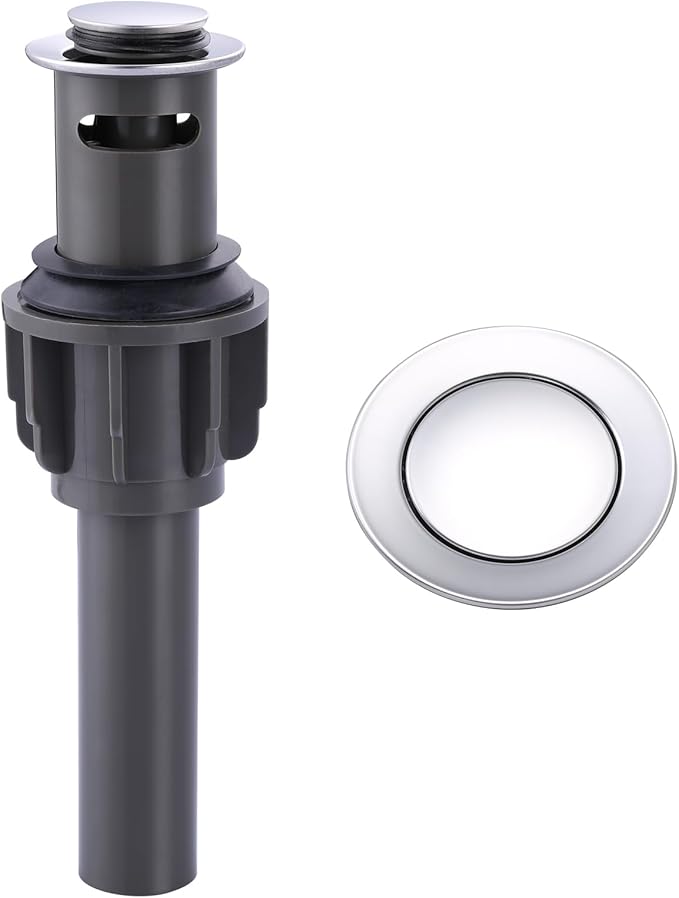 ALEASHA Bathroom Sink Drain with Overflow Vessel Sink Stopper,Pop Up Drain for Bathroom Sink Pop Up Drain Stopper for Hair Catcher,Chrome