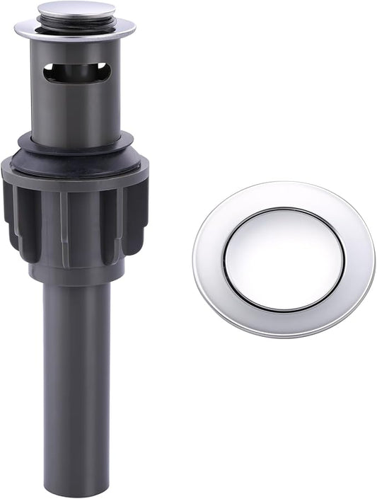 ALEASHA Bathroom Sink Drain with Overflow Vessel Sink Stopper,Pop Up Drain for Bathroom Sink Pop Up Drain Stopper for Hair Catcher,Chrome