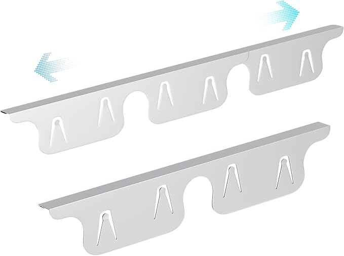 Stainless Steel Stove Gap Covers 13.8~27.5 Inch Retractable, Range Trim Kit Between Stove Top and Counter Heat Resistant & Easy to Clean Oven Gap Filler by BOGDA Silver (2 Packs)