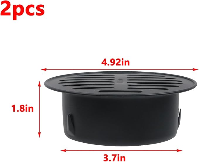 Antrader Round Floor Drain Cover,4 Inch Stainless Steel Floor Drain,Sewer Drain Cover for Outdoor Yard Pipe Roof Balcony,Black,2Pcs