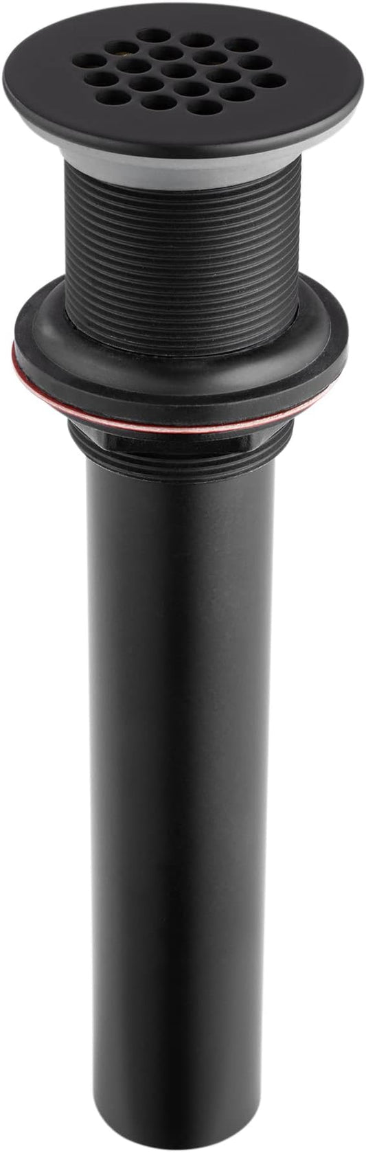 Artiwell Grid Drain Strainer Assembly Without Overflow for Bathroom Sink, C.O. Plug Lavatory Drain, Matte Black